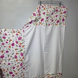 Little Unicorn Floral Cotton Muslin Crib Skirt Pink Orange White Nursery Bedding